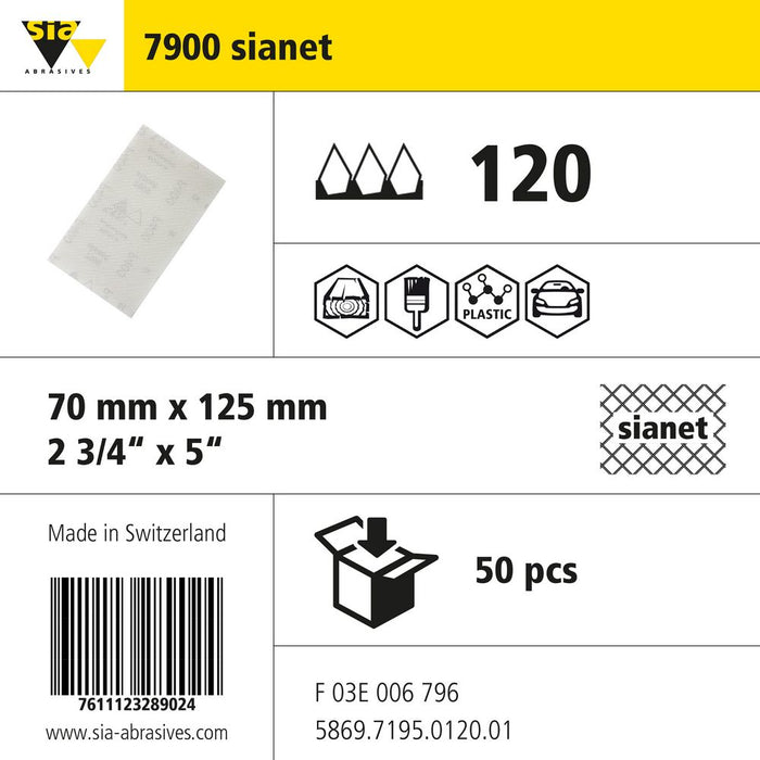 Product info — 7900 sianet 70x125mm P120 (Pack of 50)