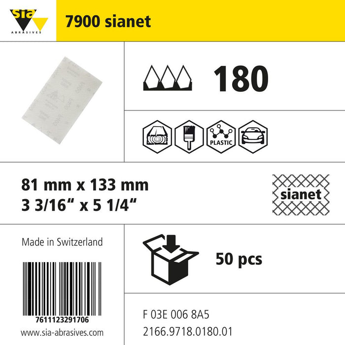Product info — 7900 sianet 81x133mm P180 (Pack of 50)