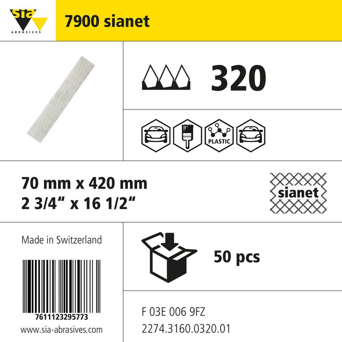 Product info — 7900 sianet 70x420mm P320 (Pack of 50)