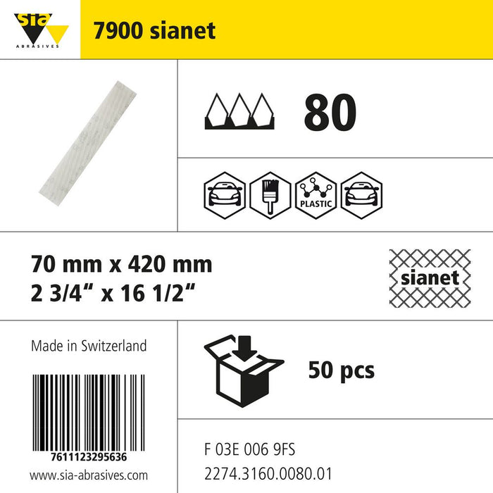 Product info — 7900 sianet 70x420mm P80 (Pack of 50)