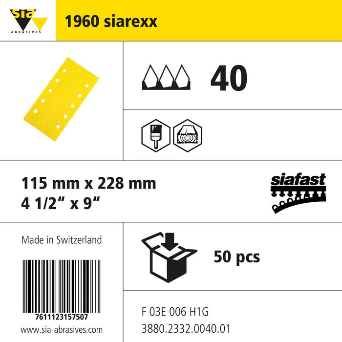 Product info — 1960 siarexx 115x228mm P40 (Pack of 50)
