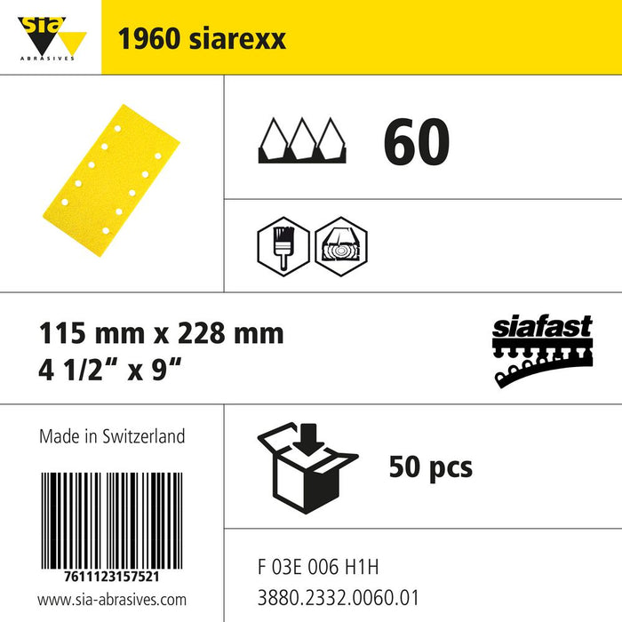 Product info — 1960 siarexx 115x228mm P60 (Pack of 50)