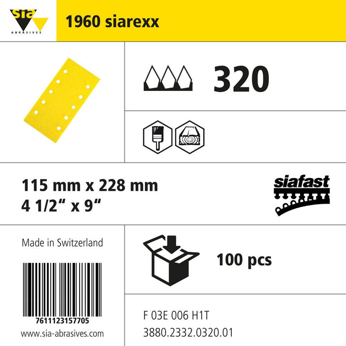 Product info — 1960 siarexx 115x228mm P320 (Pack of 100)