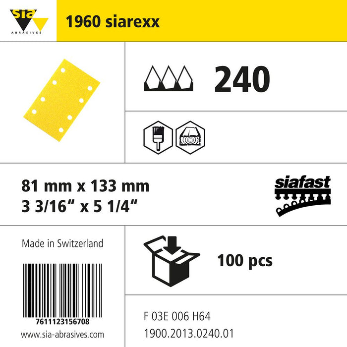 Product info — 1960 siarexx 81x133mm P240 (Pack of 100)