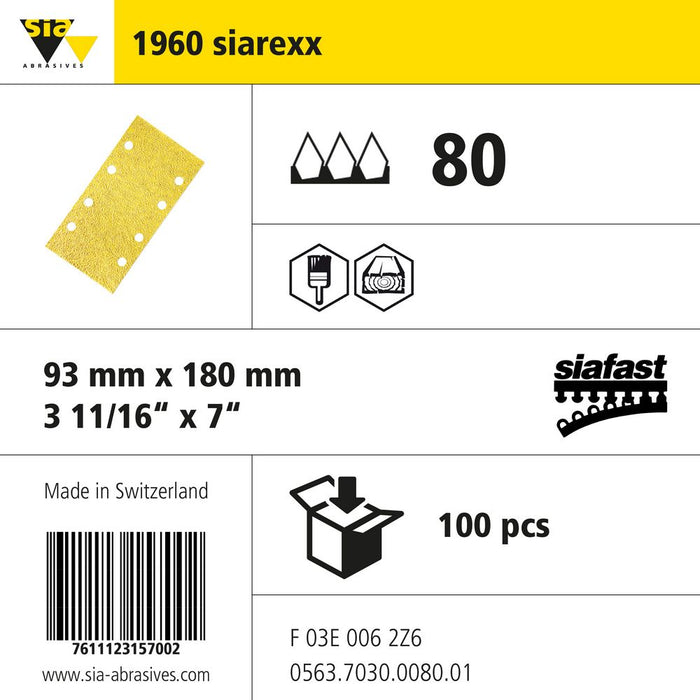 Product info — 1960 siarexx 93x180mm P80 (Pack of 100)