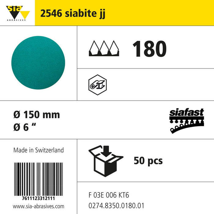 Product info — 2546 siasoft velcro Ø150mm P180 (Pack of 50)