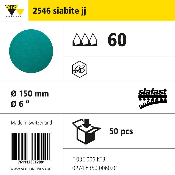 Product info — 2546 siasoft velcro Ø150mm P60 (Pack of 50)