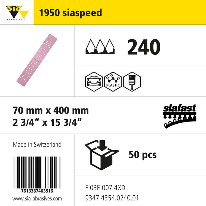 Product info — 1950 siaspeed 70x400mm P240 (Pack of 50)