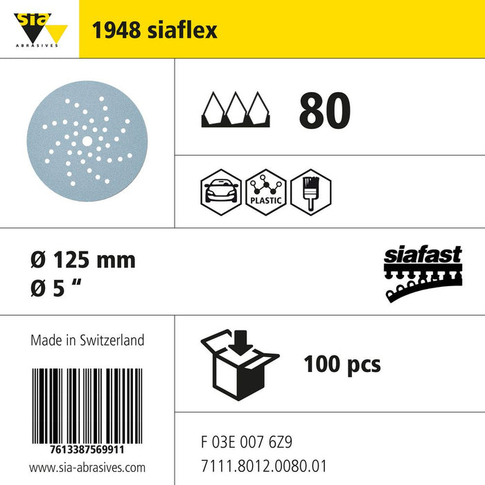 Product info — 1948 siaflex Ø125mm P80 (Pack of 100)