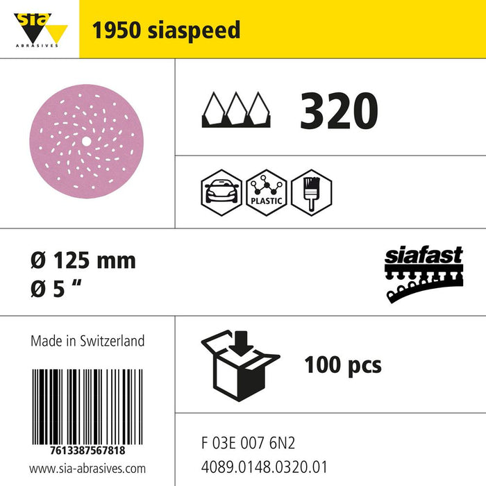 Product info — 1950 siaspeed Ø125mm P320 (Pack of 100)