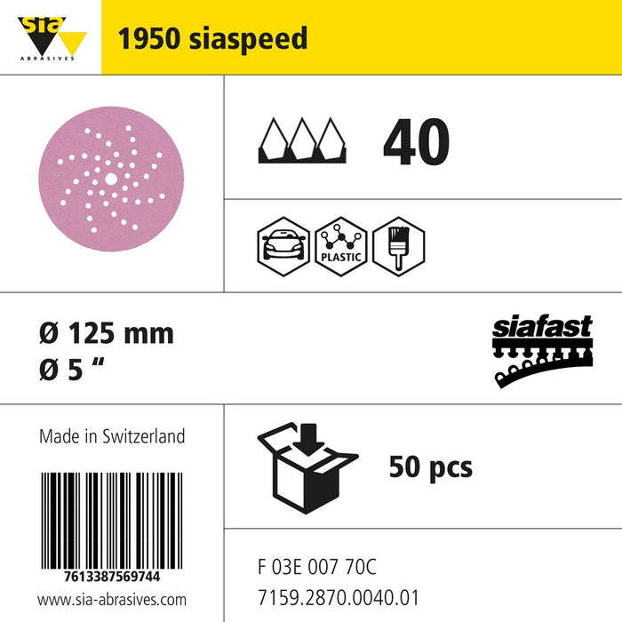 Product info — 1950 siaspeed Ø125mm P40 (Pack of 50)