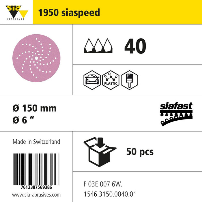 Product info — 1950 siaspeed Ø150mm P40 (Pack of 50)