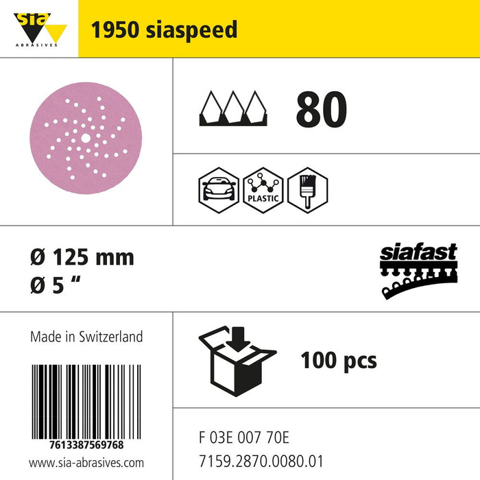 Product info — 1950 siaspeed Ø125mm P80 (Pack of 100)