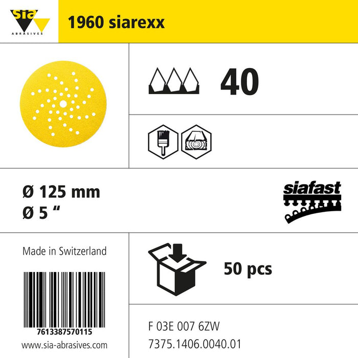 Product info — 1960 siarexx Ø125mm P40 (Pack of 50)
