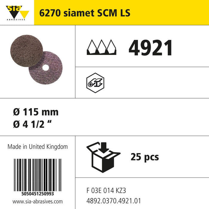 Product info — 6270 scm Ø115mm M (Pack of 25)