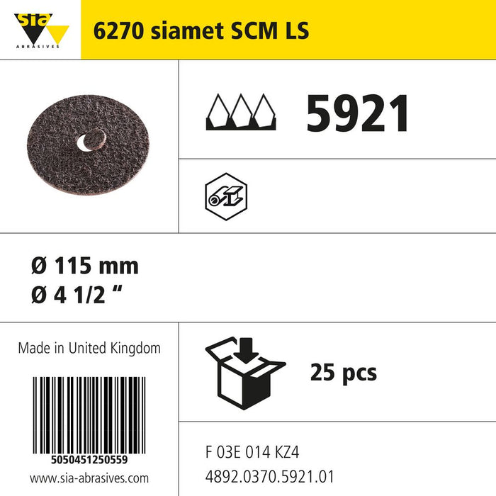 Product info — 6270 scm Ø115mm F (Pack of 25)
