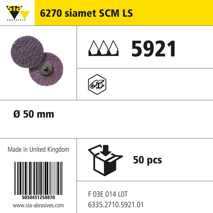 Product info — 6270 scm Ø50mm F (Pack of 50)