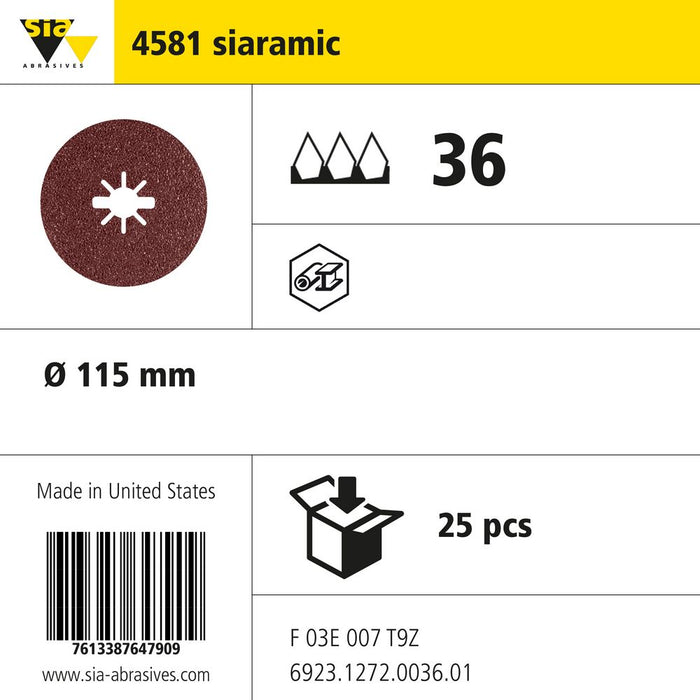 Product info — 4581 siabite Ø115mm P36 (Pack of 25)