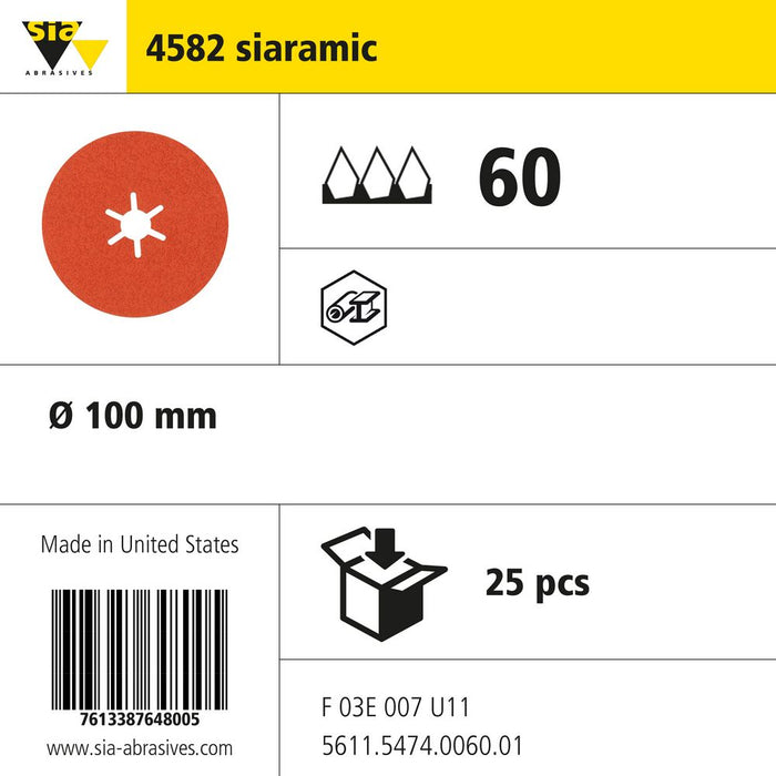 Product info — 4582 siaramic Ø100mm P60