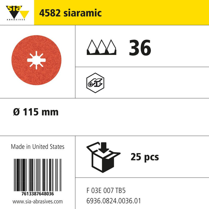Product info — 4582 siaramic Ø115mm P36 (Pack of 25)