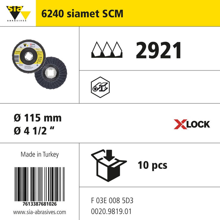 Product info — 6240 SCM flap disc Ø115mm P2921