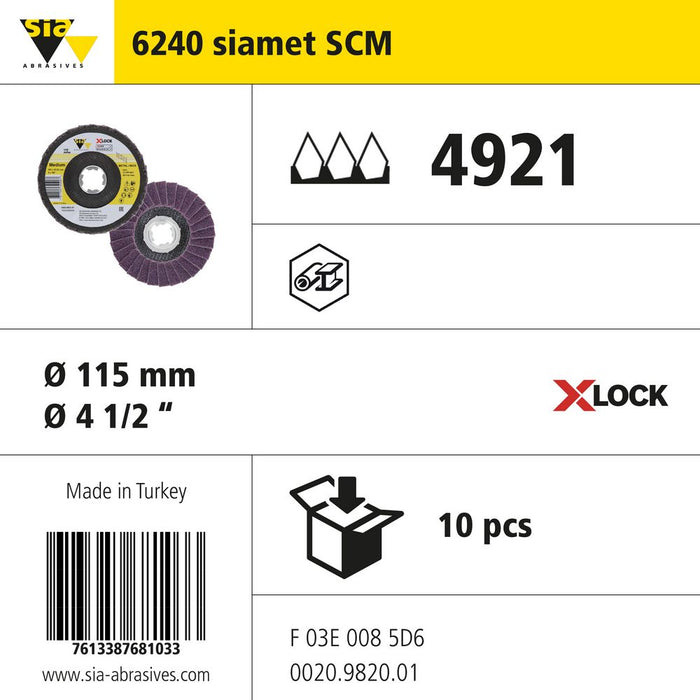 Product info — 6240 SCM flap disc Ø115mm P4921