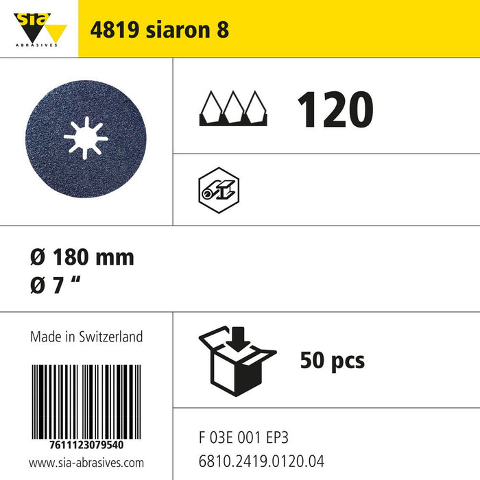 Product info — 4819 siaron Ø180mm P120 (Pack of 50)
